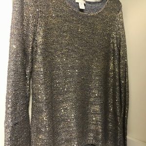 Sparkly gold & silver top from Chico’s; worn 2x